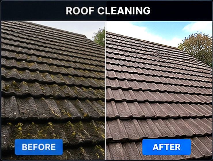 Roof Cleaning before and after result