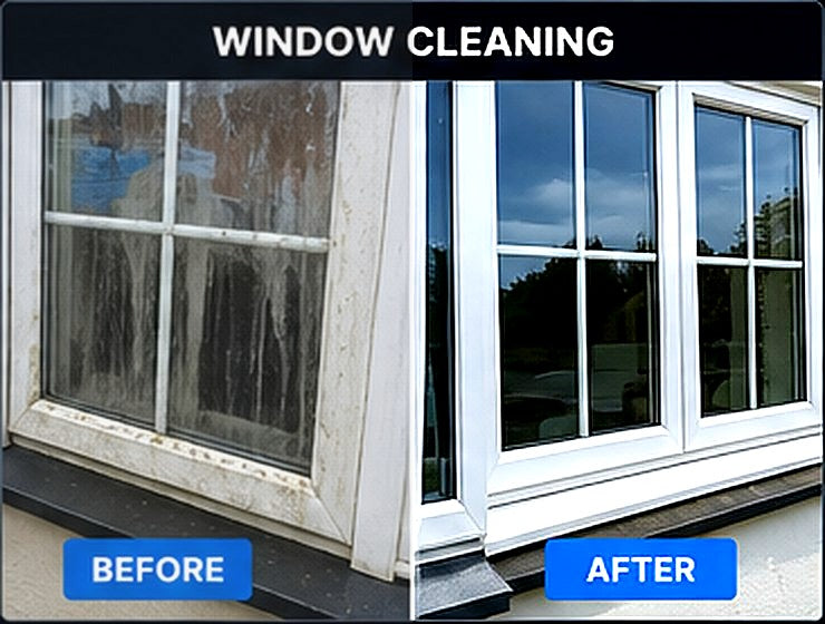 Window Cleaning before and after result