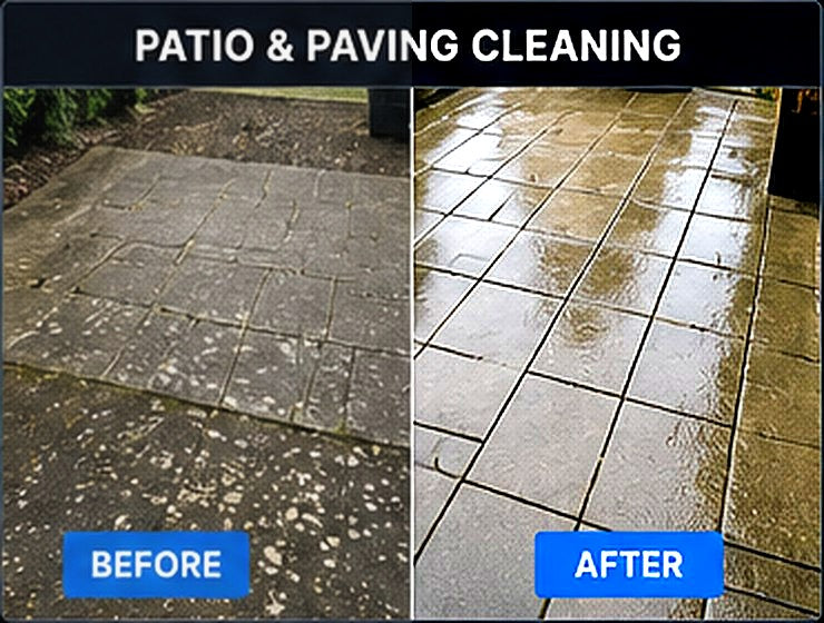 Patio & Paving Cleaning before and after result