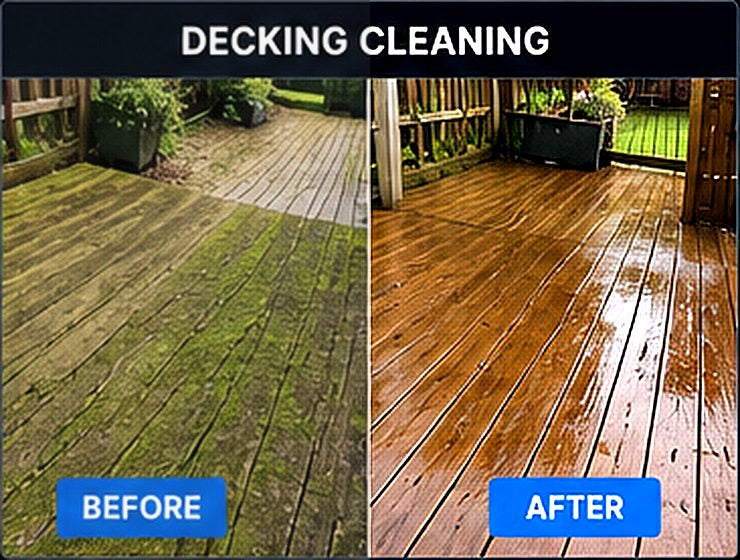Decking Cleaning before and after result