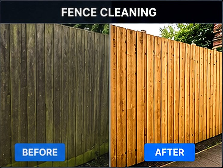 Fence Cleaning before and after result