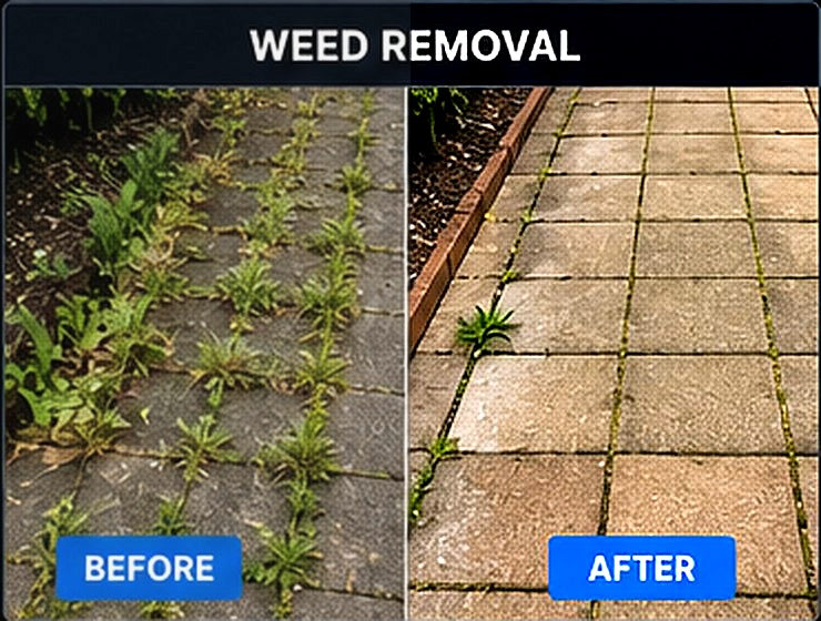 Weed Removal before and after result