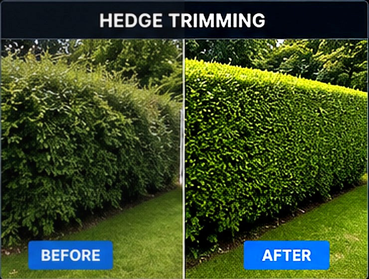 Hedge Trimming before and after result
